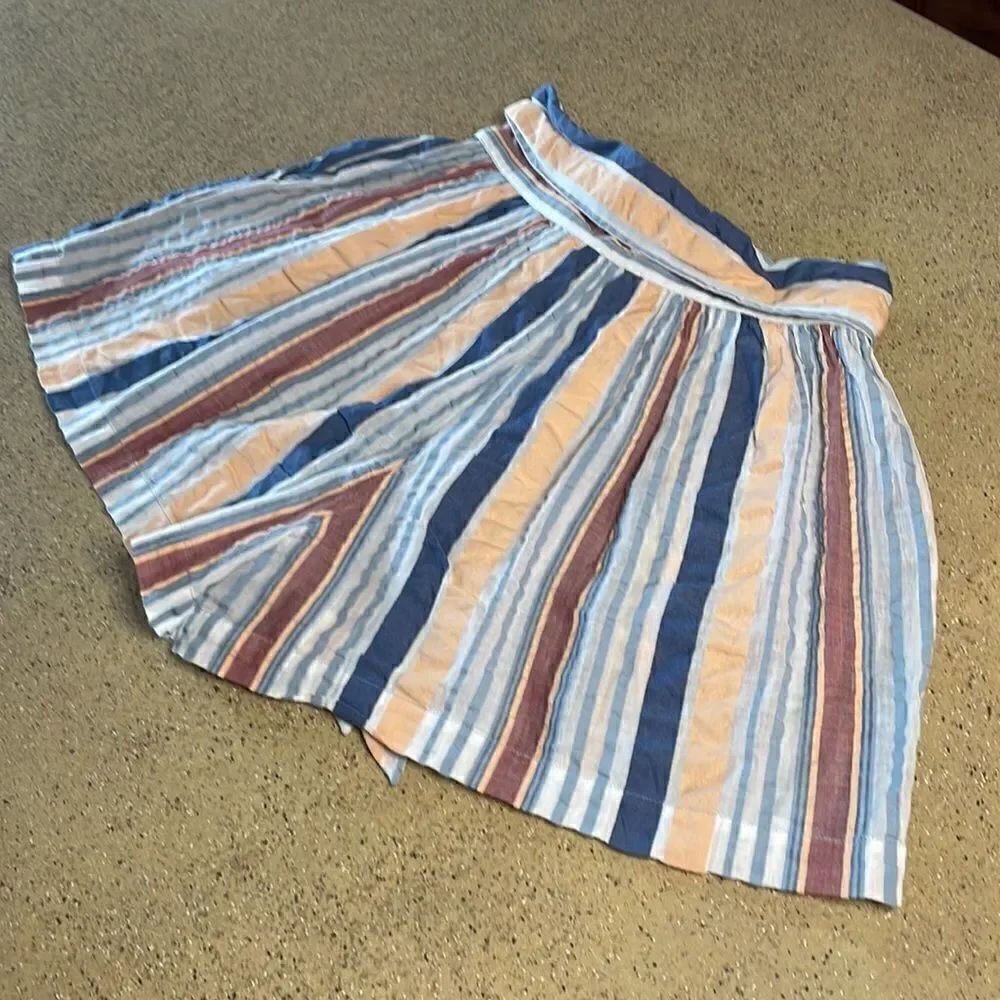 Ulla Johnson Martim Shorts in Sky Seersucker Stripe Tie sz 2 - Picture 11 of 14